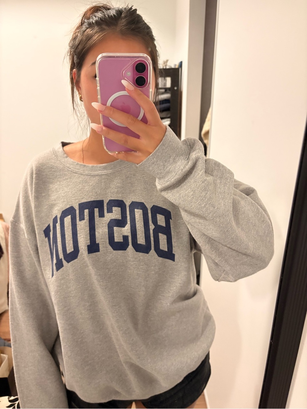 gray crewneck